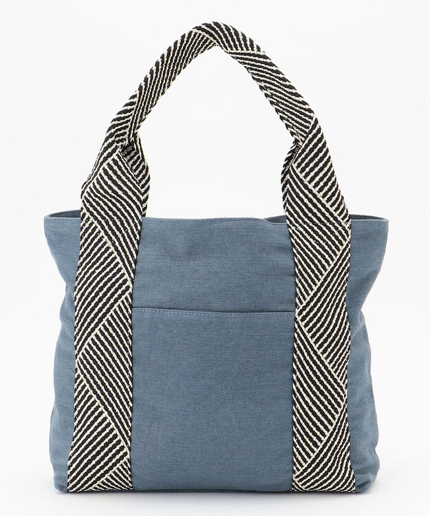 ANY キャンバスデザインテープトート ネイビー系