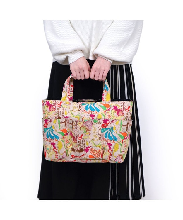 tsumori chisato CARRY カットオブツールバッグL　ハッピースタッフ　トートバッグ ベージュ