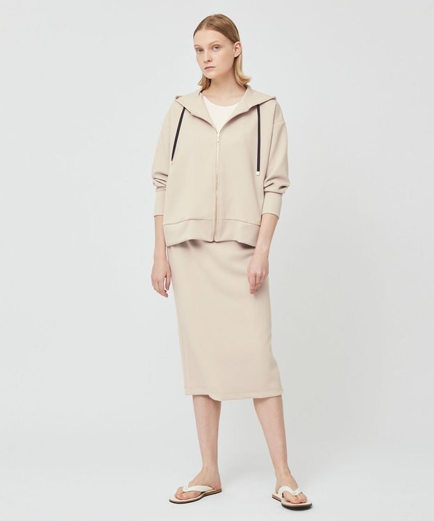 BEIGE， WALNUT / Iラインスカート Sand