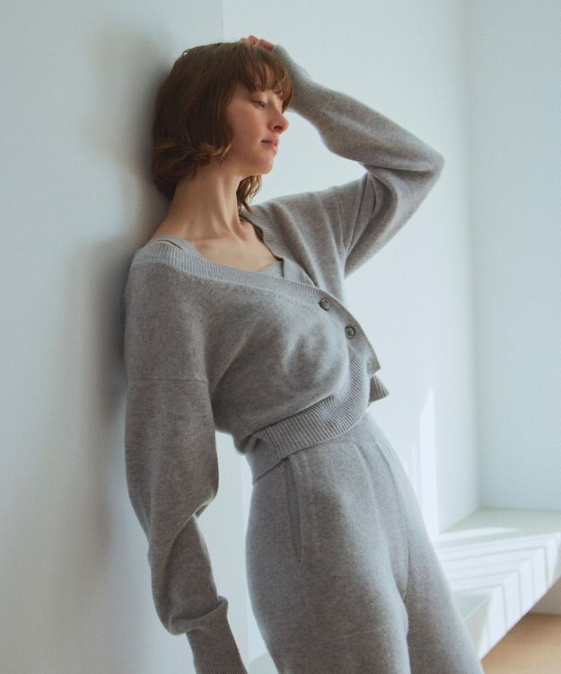 NAVE 【Nave】ウールカシミヤ カーディガン ライトグレー系