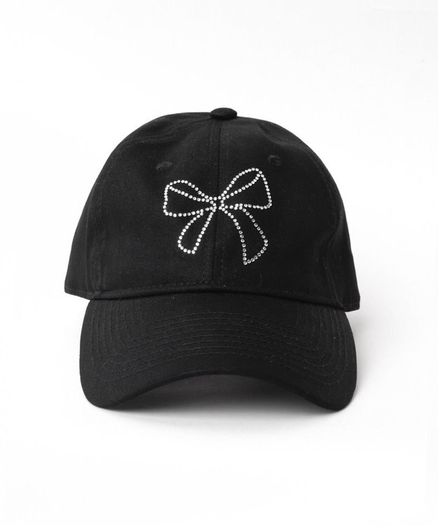 WEGO ラインストーンロゴキャップ ブラック
