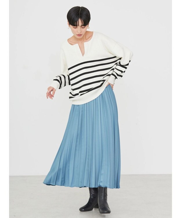 AMERICAN HOLIC バイパチスキッパーニットプルオーバー Border Ivory