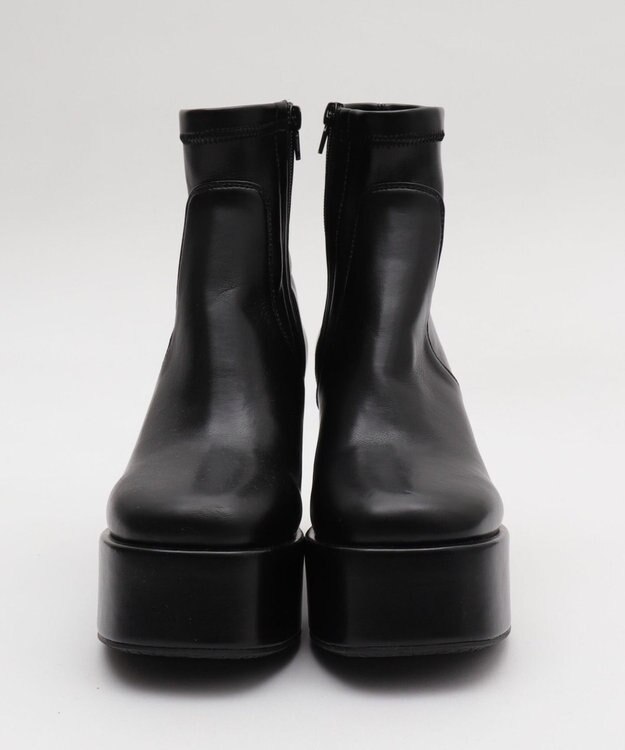 WEGO ストレッチヒールショートブーツ ブラック