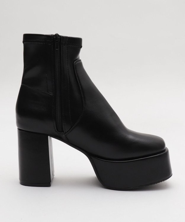 WEGO ストレッチヒールショートブーツ ブラック