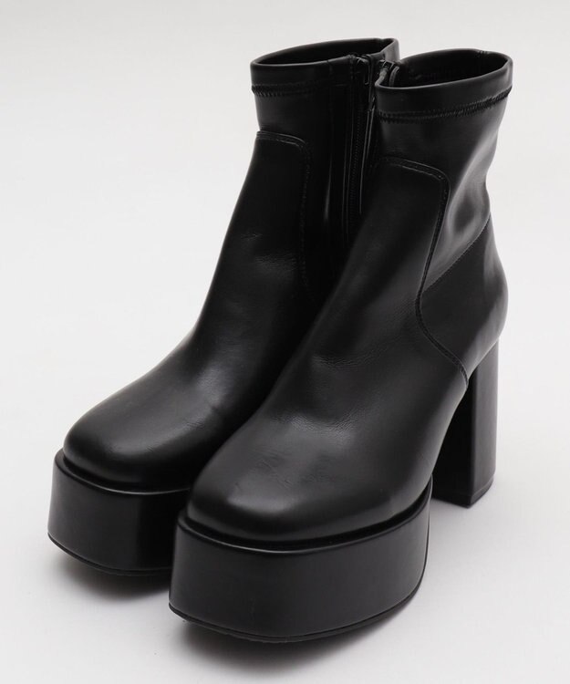 WEGO ストレッチヒールショートブーツ ブラック