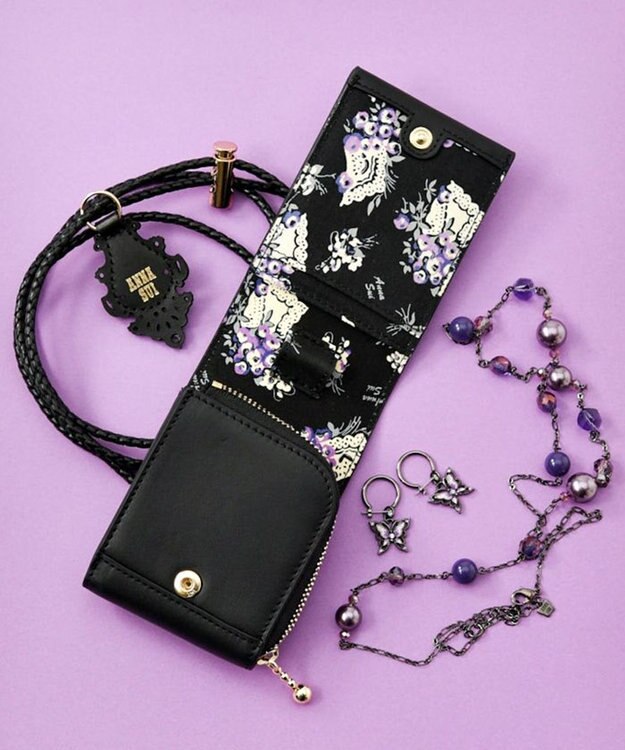 ANNA SUI エニータイム ショルダー付きミニマルチケース ブラックB