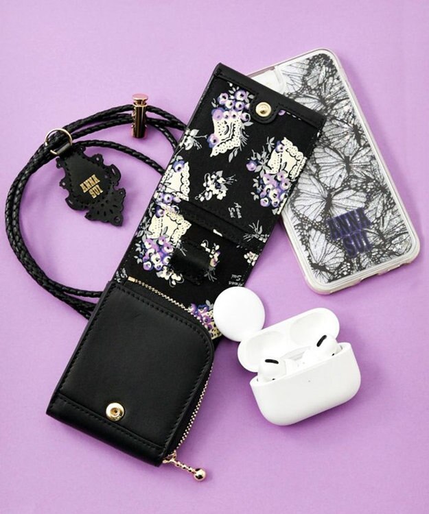 ANNA SUI エニータイム ショルダー付きミニマルチケース ブラックB