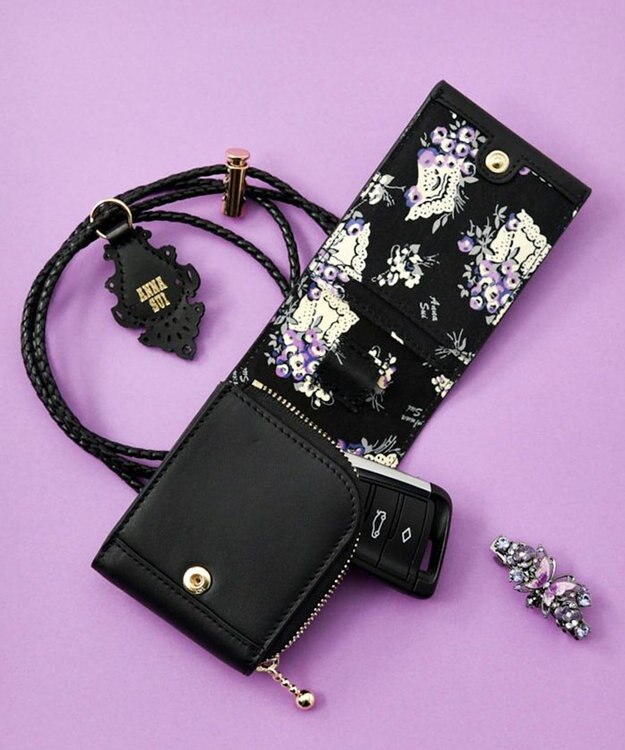 ANNA SUI エニータイム ショルダー付きミニマルチケース ブラックB
