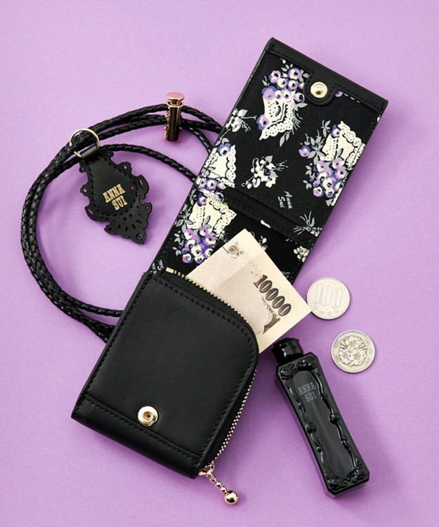 ANNA SUI エニータイム ショルダー付きミニマルチケース ブラックB
