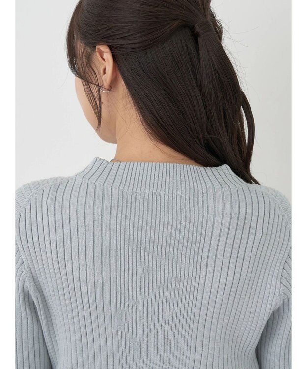 earth music&ecology 切り替えリブニットプルオーバー Sax