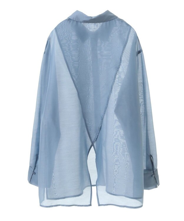 earth music&ecology バックスリットシアーシャツ Blue