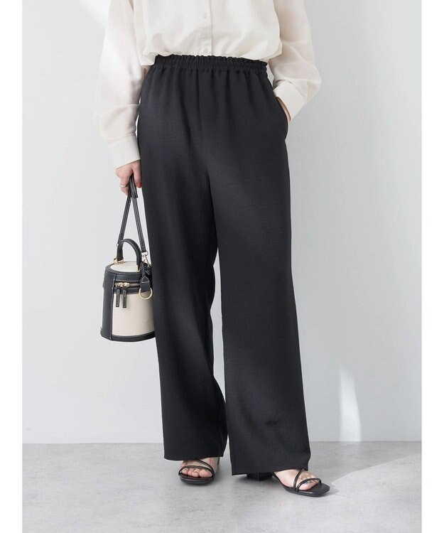 earth music&ecology ギャザーパンツ Black