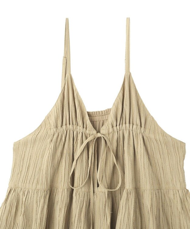 Green Parks ジャガードフリルサロペット Beige