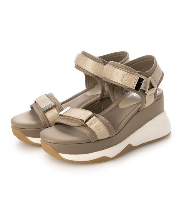 ing <ing>厚底スポーツサンダル ベージュ