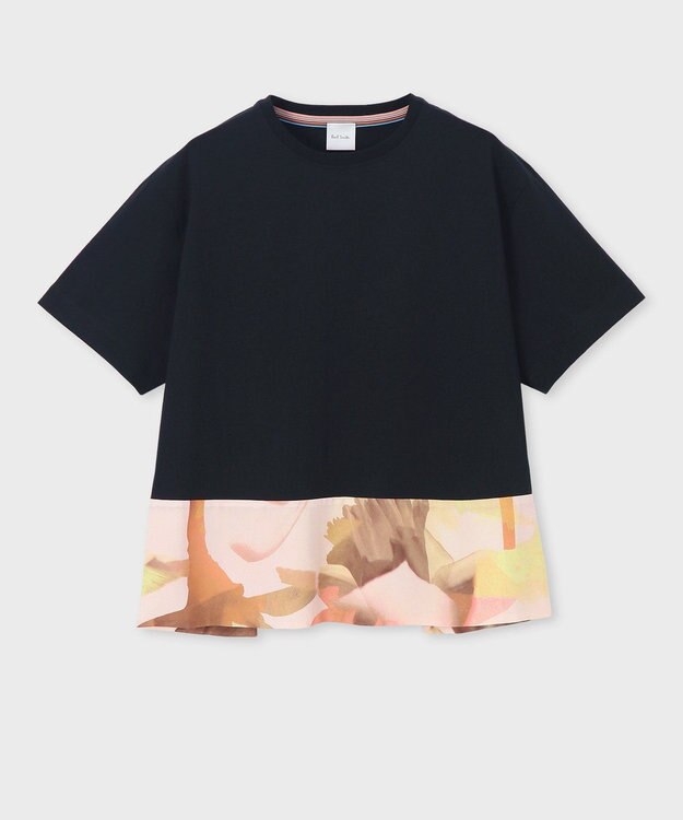 Paul Smith プリント コンビネーション 半袖Tシャツ ブラック