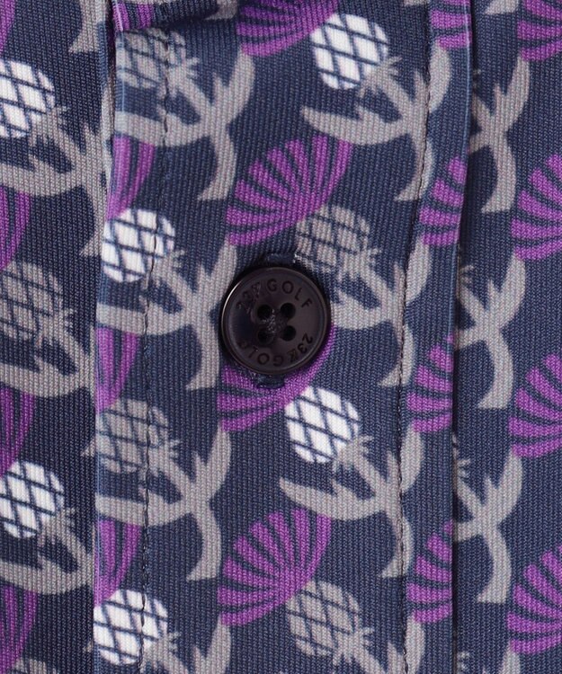 23区GOLF 【MEN】【吸水速乾/UVカット】アザミ小紋柄半袖ポロシャツ パープル系5