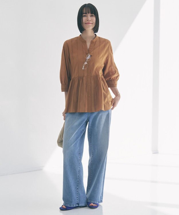 UNFILO 【UNFILO DENIM/新色追加】撥水ストレッチ ルーズワイドデニム ウォッシュブルー