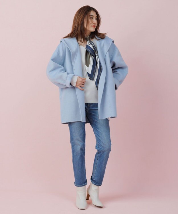 自由区 L 【洗える/セット可】レーヨンポリエステルスムース Vネックニット サンセットグレー