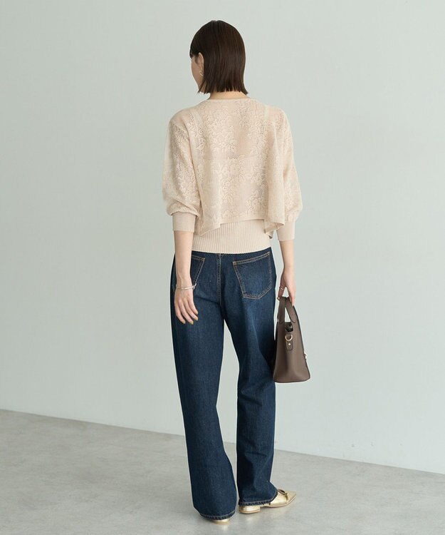 YECCA VECCA 【2点SET】インナーセットレース柄カーディガン Light Beige