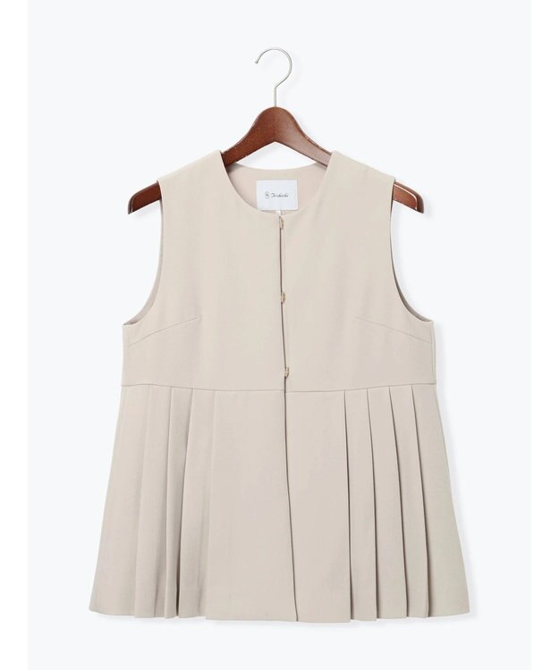 Te chichi 【セレモニーアイテム】サイドプリーツペプラムジレ（セットアップ可） ベージュ