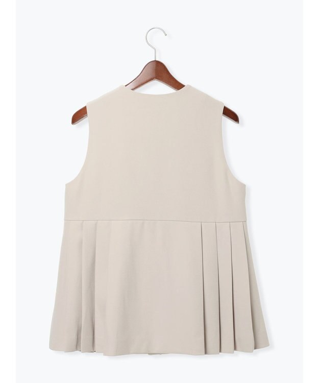 Te chichi 【セレモニーアイテム】サイドプリーツペプラムジレ（セットアップ可） ベージュ