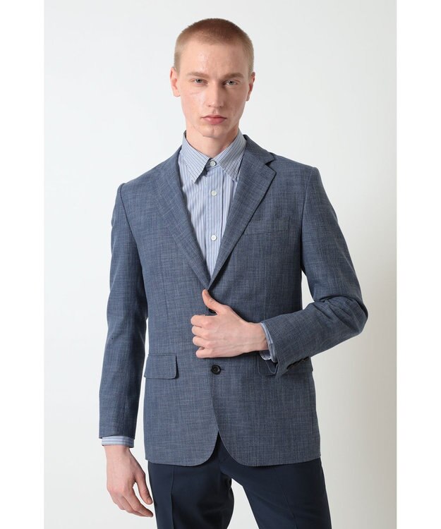 DAKS ウールコットンダークブルージャケット ブルートパーズ