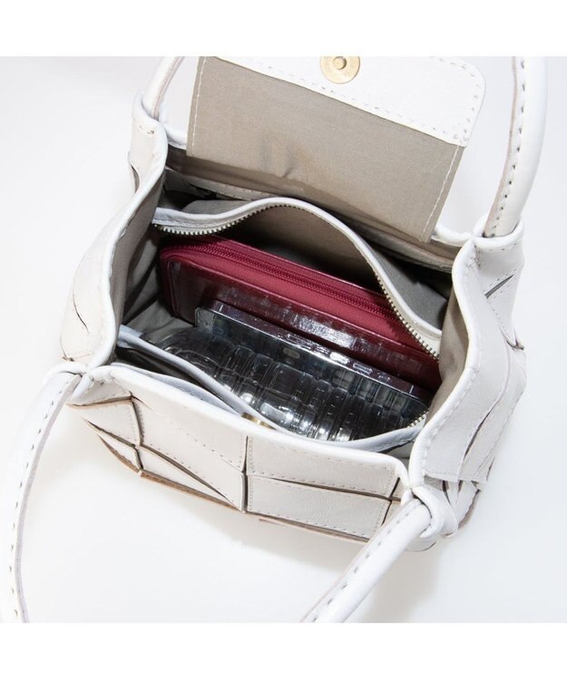 UNBILLION ピークスピーク PEAKSPEAK / 牛革パッチワーク・フラップトートS アイボリー