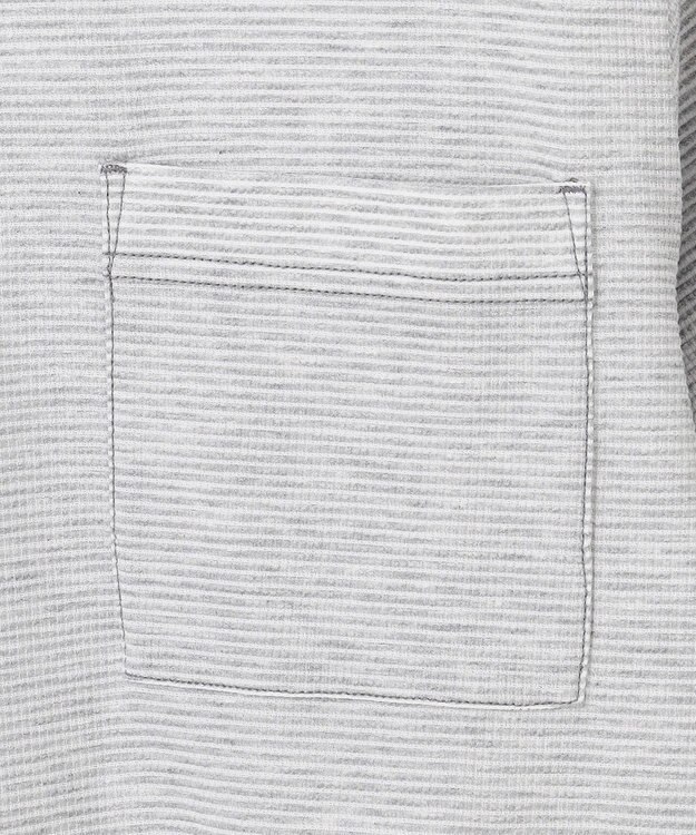 JOSEPH ABBOUD MOUNTAIN 【ゆったり】グリットワッフル アウトドアTシャツ ライトグレー系