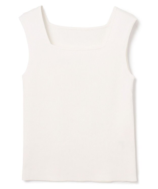 GRACE CONTINENTAL スクエアリブニットトップ ホワイト