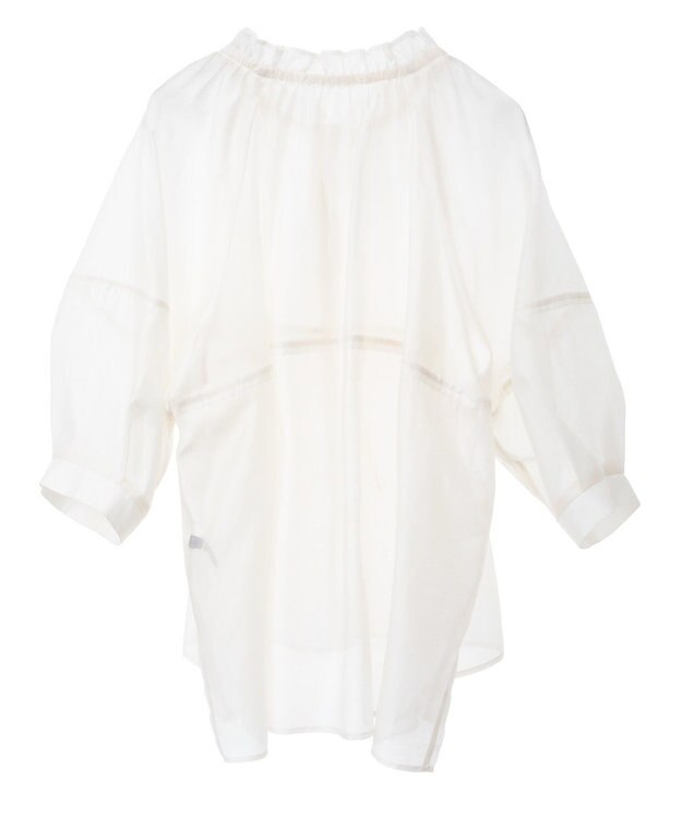 YECCA VECCA バルーンスリーブシアーシャツ Off White