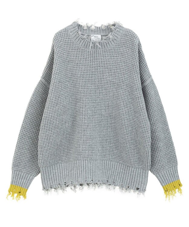 YECCA VECCA ダメージルーズニット Blue