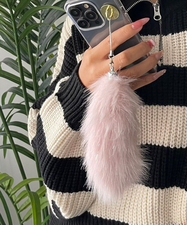 WEGO ミニファーしっぽキーホルダー ピンク