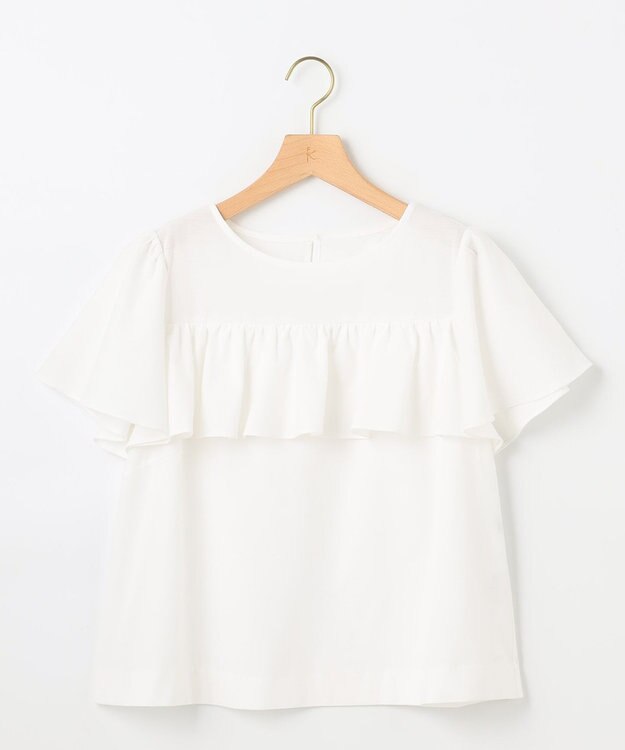 組曲 ツイルジャジー フリルカットソー アイボリー系