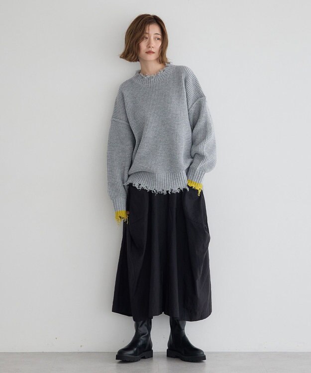 YECCA VECCA ダメージルーズニット Blue