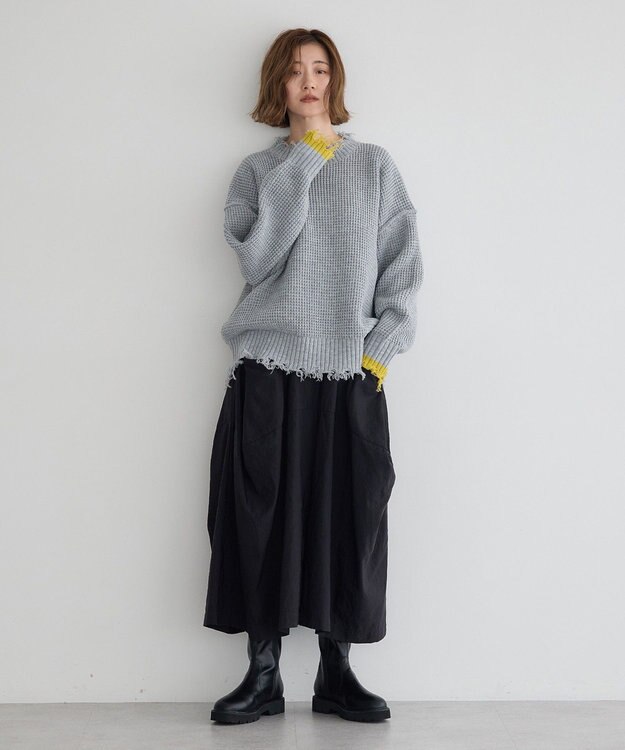 YECCA VECCA ダメージルーズニット Blue