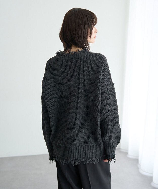 YECCA VECCA ダメージルーズニット Blue