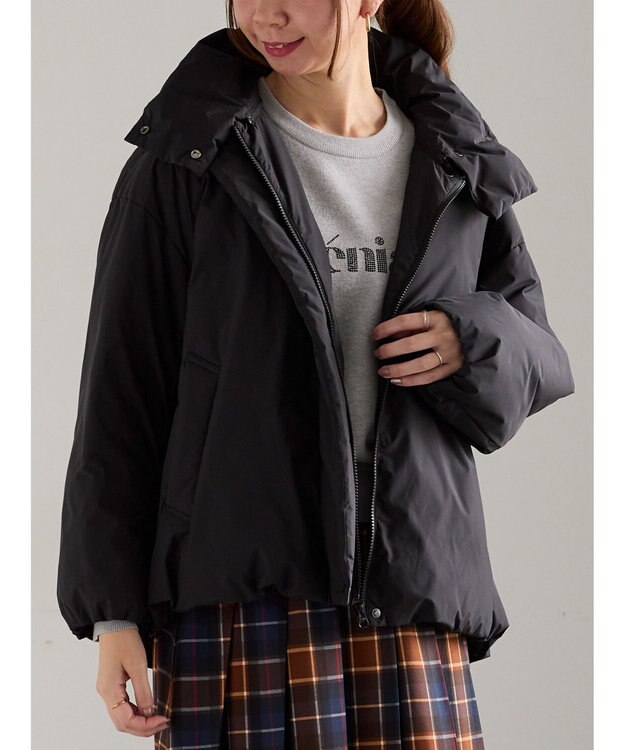 Te chichi スタンドカラーショートダウンジャケット ブラック