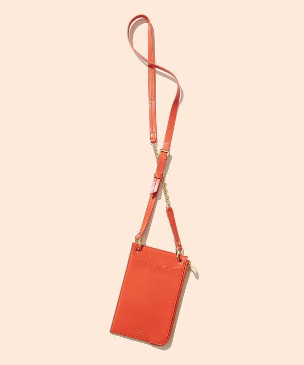 23区 レザー モバイル ポーチ オレンジ