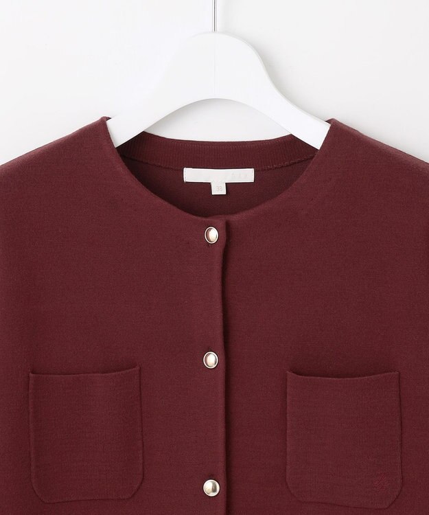 自由区 S レーヨンストレッチ カーディガン ボルドー