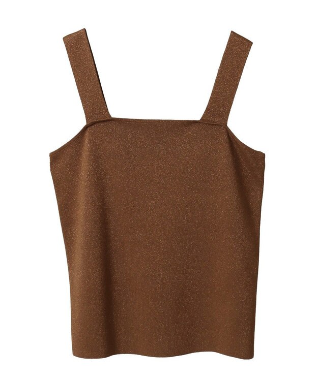 AMERICAN HOLIC ラメニットタンクトップ Brown