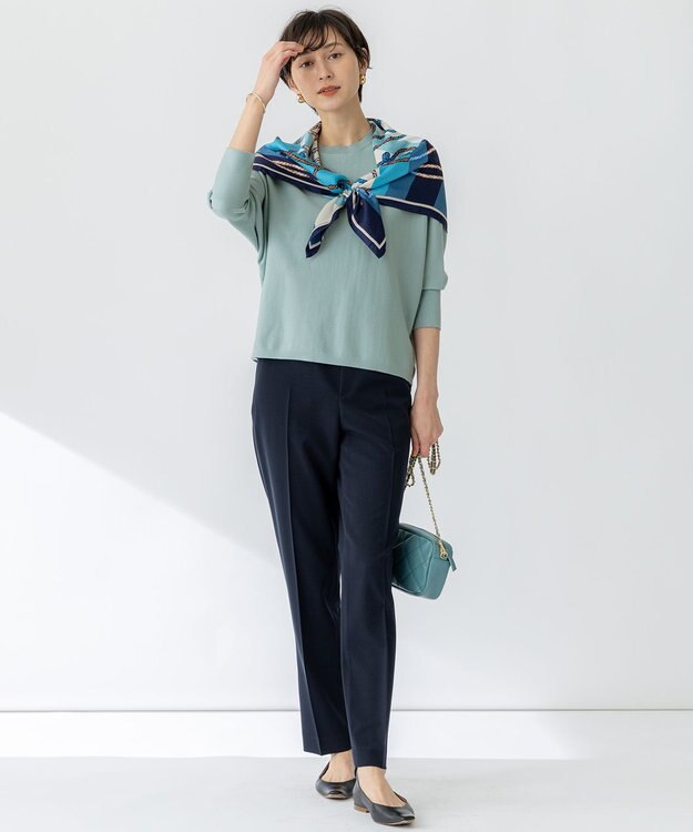 23区 スクエア シルク スカーフ ブルー系