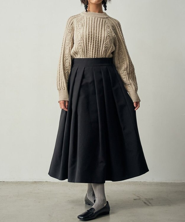 muuc 〈上質なカシミヤウール〉立体ケーブル編みプルオーバー〈しっとり柔らかい〉〈日本製〉〈オンオフ使えるきちんと感〉 ベージュ