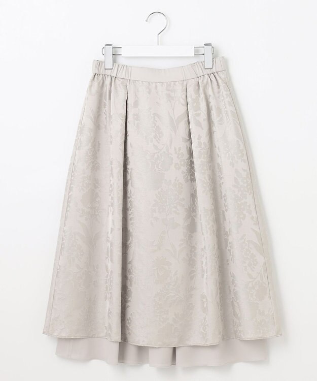 自由区 【セットアップ対応・リバーシブル・洗える】オパールプリント スカート ライトグレー系