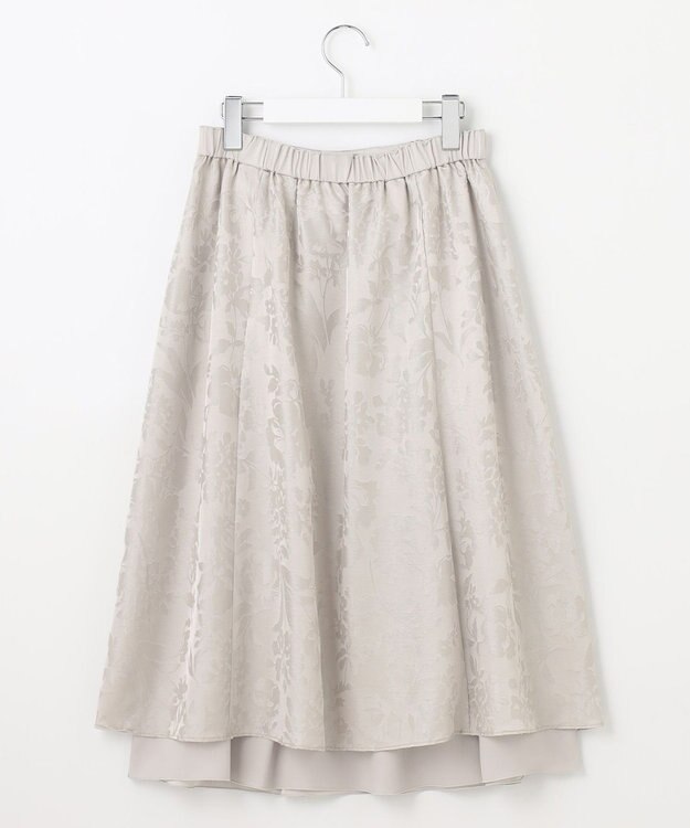 自由区 【セットアップ対応・リバーシブル・洗える】オパールプリント スカート ライトグレー系