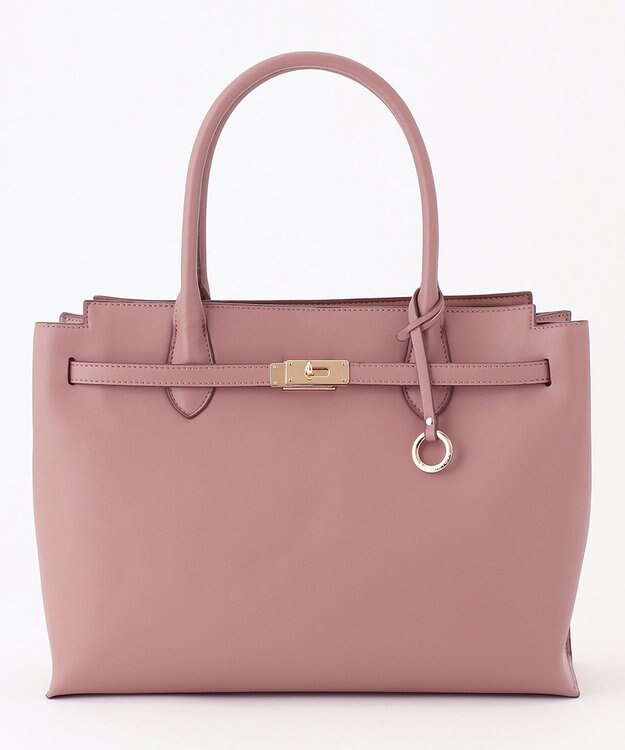 組曲 ベルトデザイントート バッグ ベージュピンク系