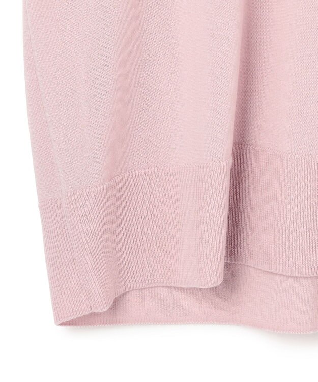 ICB L 【洗える】コンパクトファインウール Vネックニット シェルピンク系