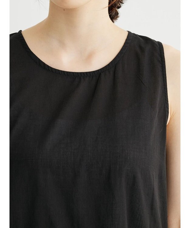 Green Parks インド綿　ＳＥＴ２点レイヤード風ブラウス Black