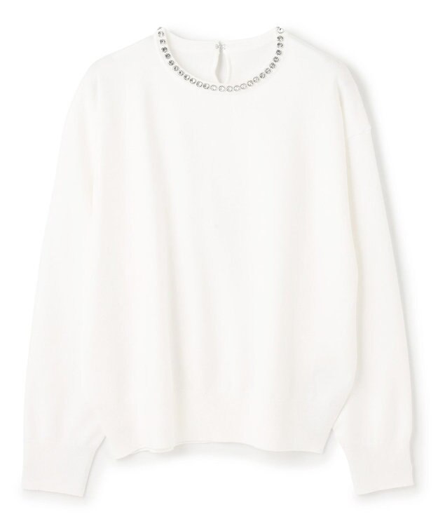 UNFILO ネックビジュー ニット オフ