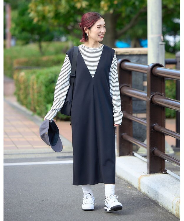 UNFILO 【洗える】クロップドＴシャツ ボーダー