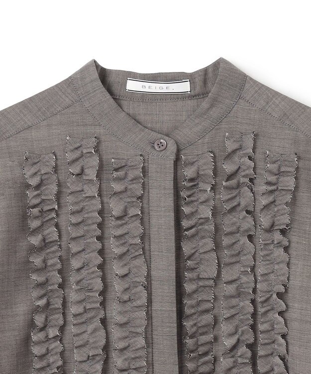 BEIGE， MOYE / フリルブラウス C.Gray